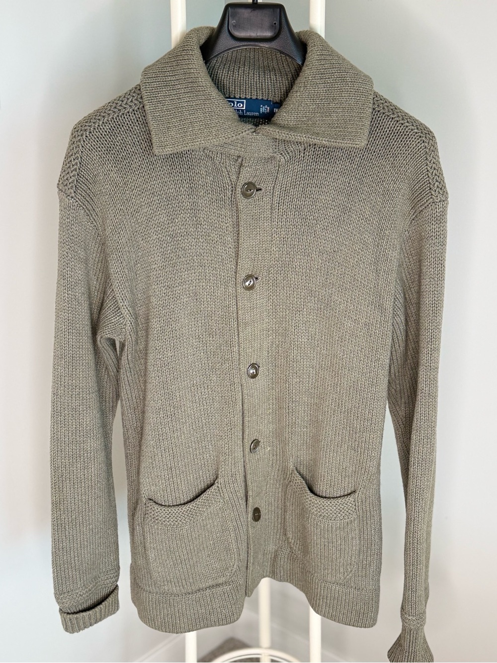 Polo by Ralph Lauren Olive Button-Up Knit Cardigan